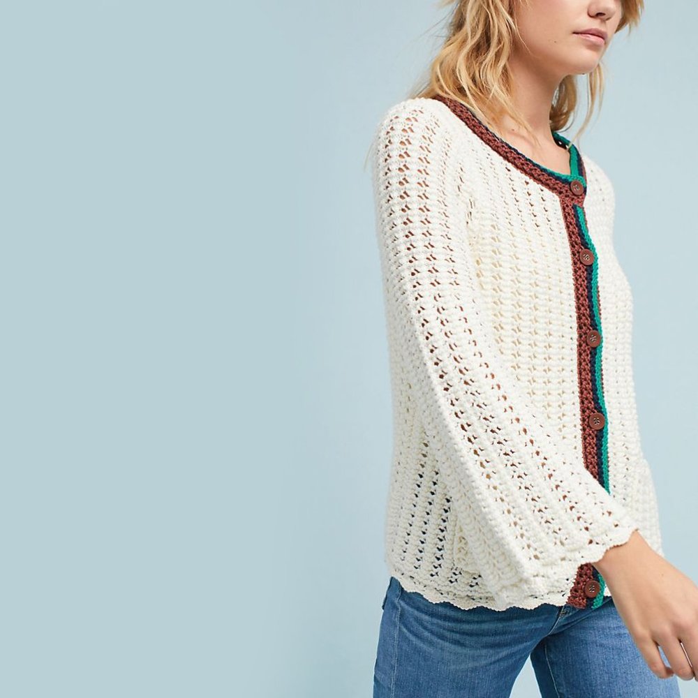 ANTHROPOLOGIE Elsie Open-Knit Cardigan XS